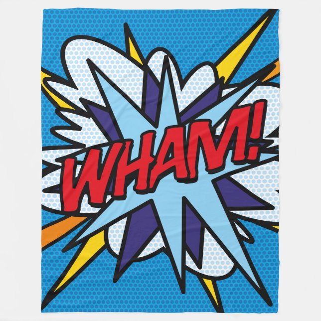 Coola Moderna Roliga Typografiska Serietidnings WH Fleecefilt (Framsidan)