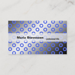 Coola, modernt blått och grått polka dots visitkort