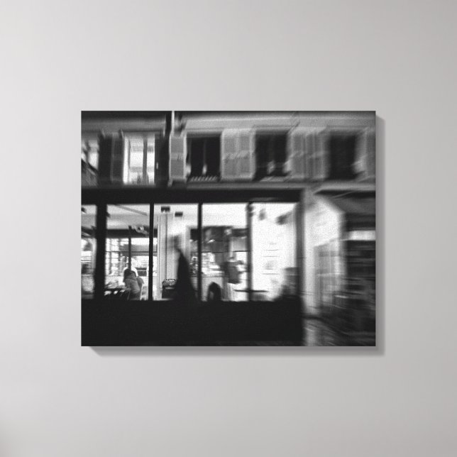 Coola, modernt parisiskt nattfoto i stadsmiljö canvastryck (Framsida)