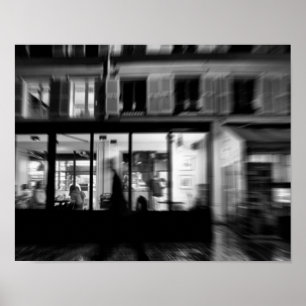 Coola, modernt parisiskt nattfoto i stadsmiljö poster