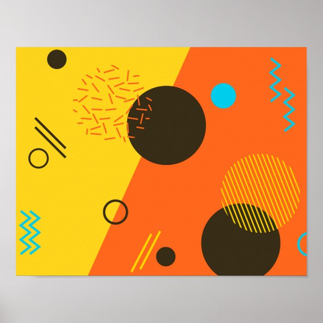 Coola, modernt, trendig, Memphis-illustration i st Poster (Framsidan)