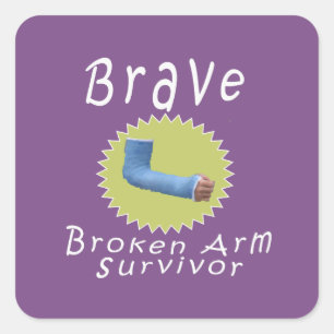 Coola Modig Broken Arm Survivor Gift for Boys Fyrkantigt Klistermärke