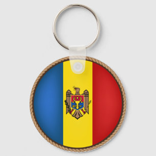 Coola Moldavien Flagga Seal Nyckelring