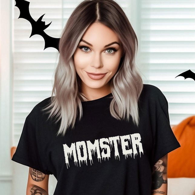 Coola Momster Drippy Script Roligt Mamma Halloween T Shirt (Skapare uppladdad)