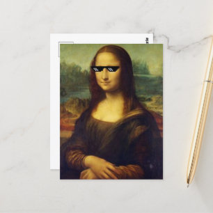 Coola Mona Lisa med glasögon Leonardo Da Vinci Vykort