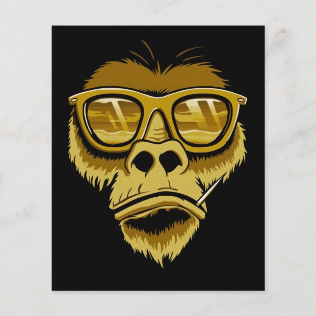 Coola Monkey Gorilla | Modern poppmålning Flygblad (Framsidan)