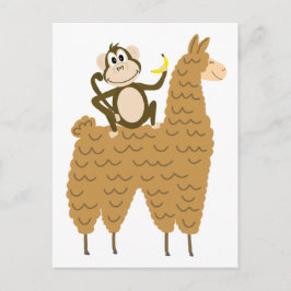 Coola Monkey Riding a Llama Vykort