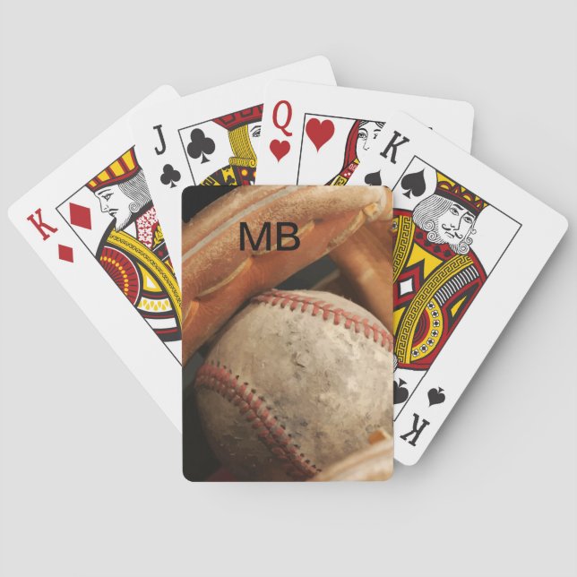 Coola Monogram Baseball Theme Poker Spelkort (Baksidan)