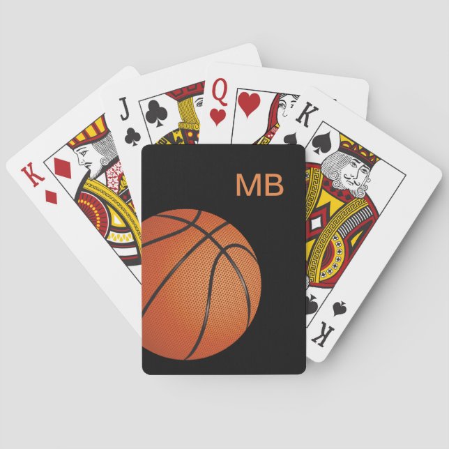 Coola Monogram Basketball Theme Poker Spelkort (Baksidan)
