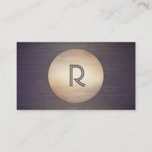 Coola Monogram DJ Music Guld Circle Wood Modern Visitkort