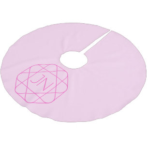 Coola Monogram, Hip Logotyp Stil Rosa och Magent Julgransmatta Borstad Polyester