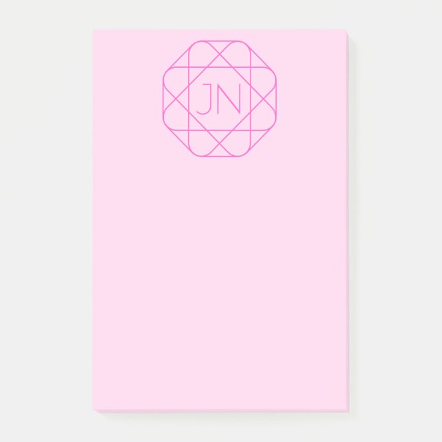 Coola Monogram, Hip Logotyp Stil | Rosa och Magent Post-it Block (Framsida)