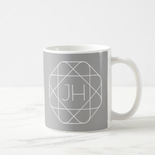 Coola Monogram, Hip Logotyp Stil Vibe   Grått & vi Kaffemugg