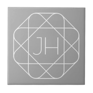 Coola Monogram, Hip Logotyp Stil Vibe Grått & vi Kakelplatta
