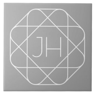 Coola Monogram, Hip Logotyp Stil Vibe Grått & vi Kakelplatta