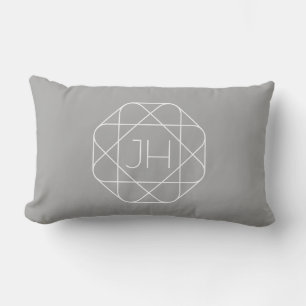 Coola Monogram, Hip Logotyp Stil Vibe Grått & vi Lumbarkudde