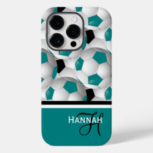 Coola Monogram Teal Black Soccer Ball Mönster