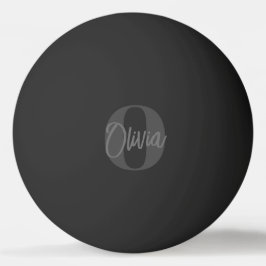 Coola Monokrome Black Modern Script Monogram Beer Pingisboll