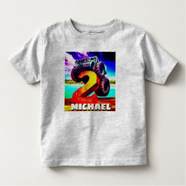Coola Monster Lastbil 2:a födelsedagen T Shirt
