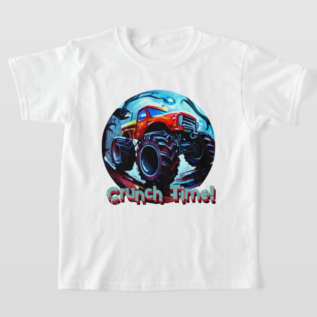 Coola Monster Lastbil Crunch Time T Shirt (Laydown)