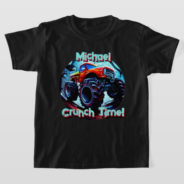 Coola Monster Lastbil Crunch Time T Shirt (Laydown)