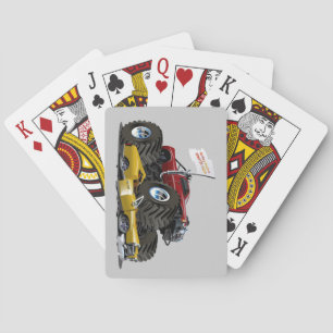 Coola Monster Lastbil som krossar en bil Teckning Casinokort