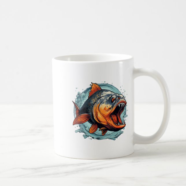 Coola monsterfiskar för piranhästar _1  kaffemugg (Höger)