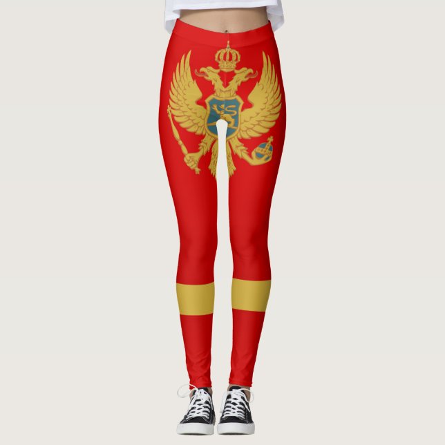 Coola Montenegro Flagga Mode Leggings (Framsida)
