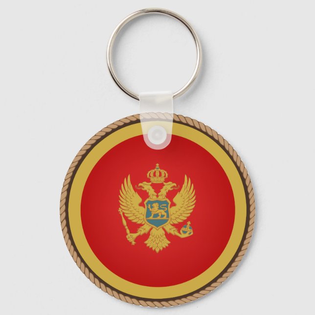 Coola Montenegro Flagga Seal Nyckelring (Framsida)