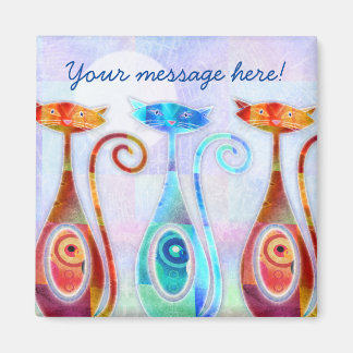 Coola Moonkats Anpassningsbar Texturerad kollage Magnet