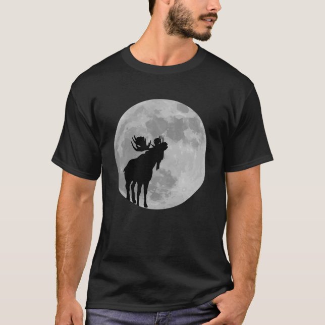 Coola Moose Måne Howling Moose T Shirt (Framsida)