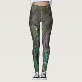 Coola Mörk Forest Tress Skriv ut Leggings