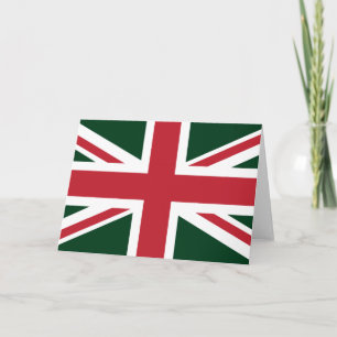 Coola Mörk grönt Red Union Jack British (UK) Flagg Kort