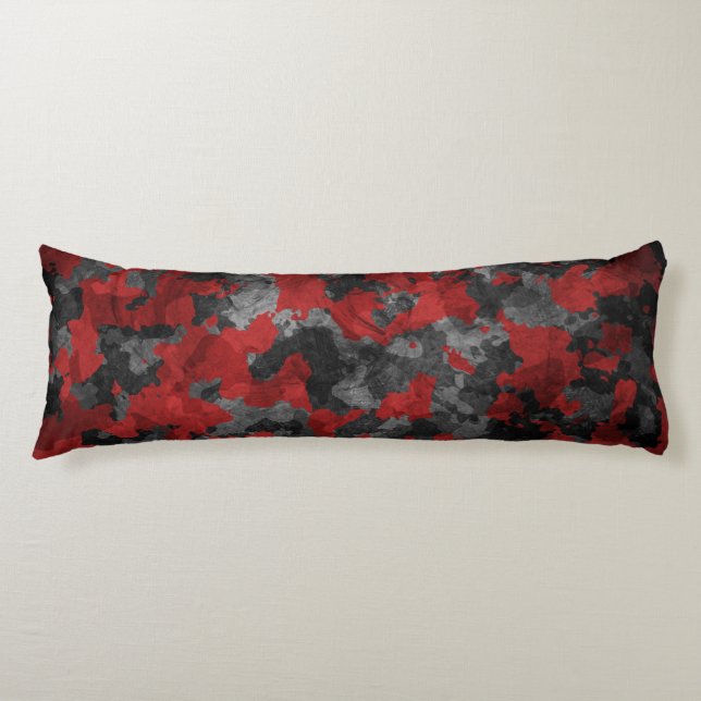 Coola Mörk Red Camo Body Pillow Kroppskudde (Framsidan)