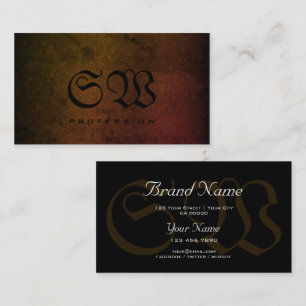 Coola Mörk Snake Mönster Black Färg Monogram Visitkort