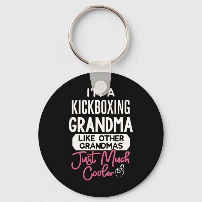 Coola Mors Dag Design Kickboxning Mormor  Nyckelring (Framsida)