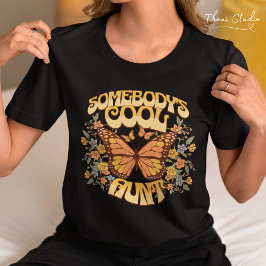 Coola Moster Butterfly Vild Flower Vintage Retro T Shirt