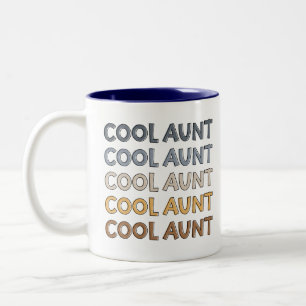 Coola Moster Modern Cute Gips for Auntie Två-Tonad Mugg