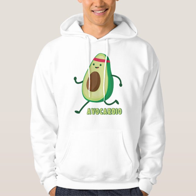 Coola Motivational Avocardio Avocado Cardio Hoodie (Framsida)