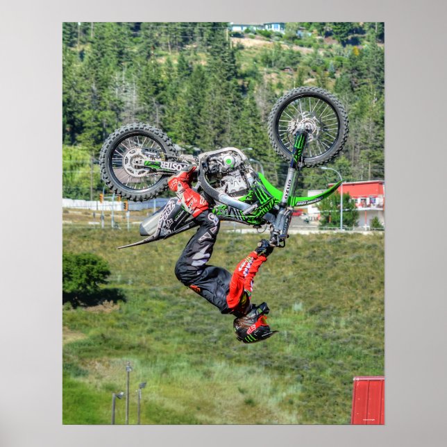 Coola Motocross Extreme Freestyle Stunt Art 1 Poster (Framsidan)