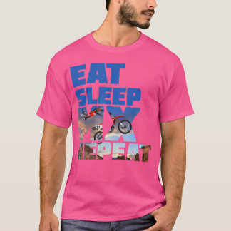 Coola Motocross Upprepa Eat Sömnlöshet T Shirt