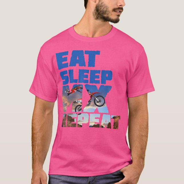 Coola Motocross Upprepa Eat Sömnlöshet T Shirt (Framsida)