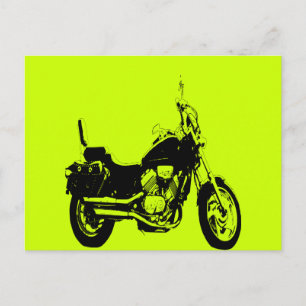 Coola motorcykelsilhouette vykort