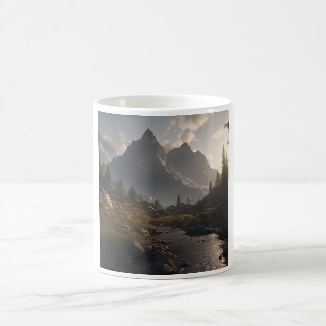 Coola Mountain liggande AI Art Kaffemugg (Center)