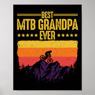 Coola Mountainbike-konst för män Grandpa Mountain Poster