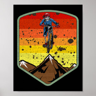 Coola Mountainbike-skelett Zombie Skalle Mtb Bmx Poster