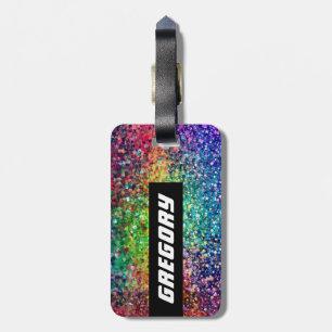 Coola Multifärgad Retro Glitter & Sparkles Mönster Bagagebricka
