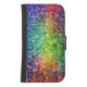 Coola Multifärgad Retro Glitter & Sparkles Mönster Galaxy S4 Plånbok (Framsidan)