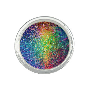 Coola Multifärgad Retro Glitter & Sparkles Mönster Ring