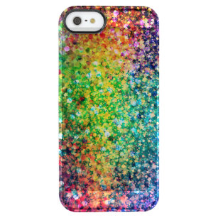 Coola Multifärgad Retro Glitter & Sparkles Mönster Clear iPhone SE/5/5s Skal